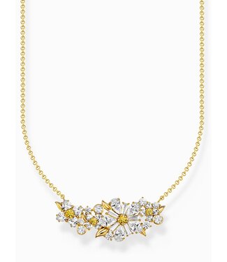 Thomas Sabo  KE2085-414-4-L45V Halskette Blume Steine vergoldet 40+5 cm