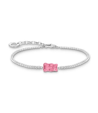 Thomas Sabo  A2187-052-9-L19V Armband Goldbär pinke Steine Silber 19 cm