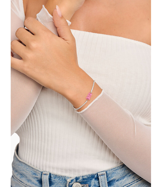 Thomas Sabo  A2187-052-9-L19V Armband Goldbär pinke Steine Silber 19 cm