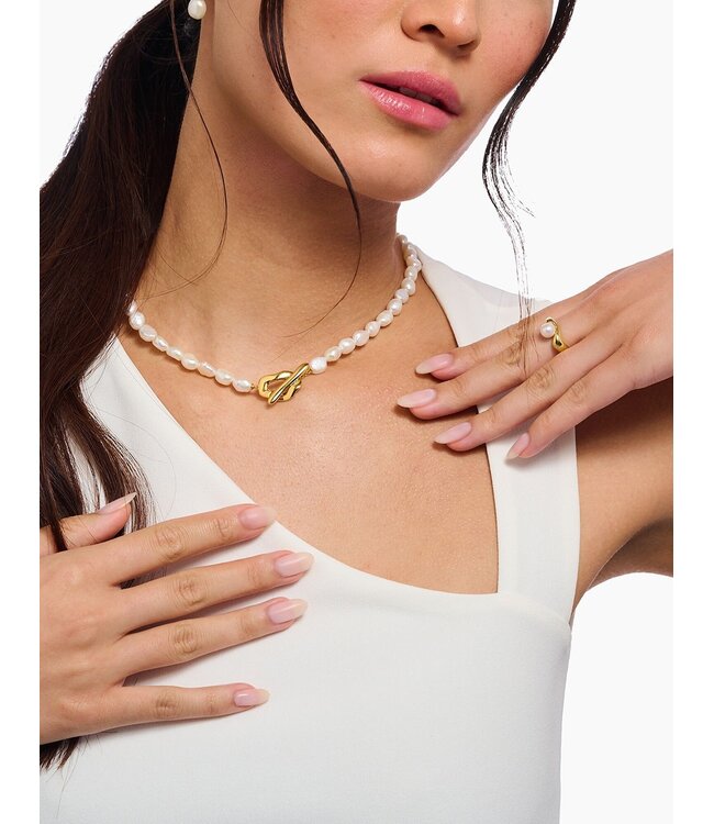Thomas Sabo  KE2320-430-14-L45 Halskette Perle Natural Beauty vergoldet 45 cm