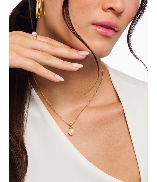 Thomas Sabo  KE2318-430-14-L45V Halskette mit Anhänger Perle Natural Beauty vergoldet 40+5 cm
