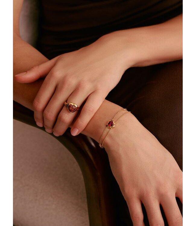 Thomas Sabo  A2222-414-10-L19V Armband Herz Doppel Elyndra vergoldet 16 +3 cm