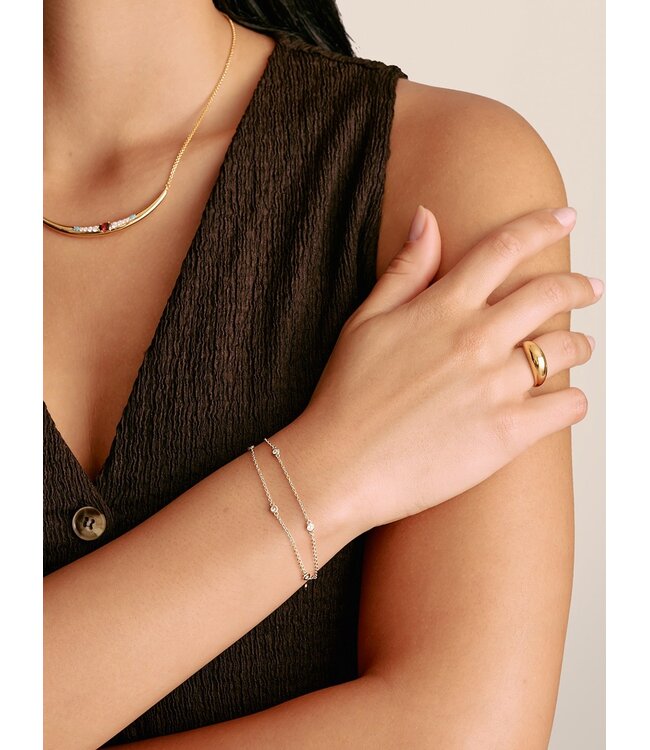 Thomas Sabo  A2216-051-14-L19V Armband Zirkonia Doppel Silber 16 +3 cm