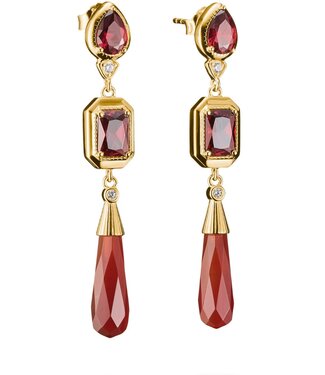 Thomas Sabo  H2332-414-10 Ohrringe rote Steine Elyndra vergoldet 5 cm