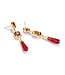 Thomas Sabo  H2332-414-10 Ohrringe rote Steine Elyndra vergoldet 5 cm