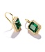 Thomas Sabo  H2338-971-6 Ohrringe Oktagon grüne Steine vergoldet 2.3 cm