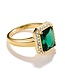 Thomas Sabo  TR2508-971-6-54 Ring Oktagon mit grünem Stein Elyndra vergoldet Grösse 54