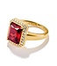 Thomas Sabo  TR2508-414-10-56 Ring Oktagon mit rotem Stein Elyndra vergoldet Grösse 56