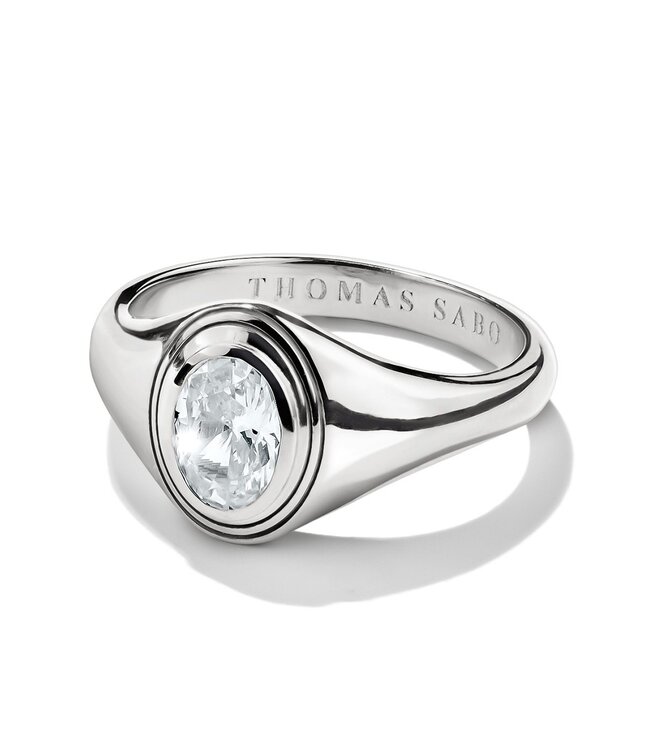 Thomas Sabo  TR2523-051-14-56 Ring Oval Zirkonia mit weissem Stein Silber Grösse 56