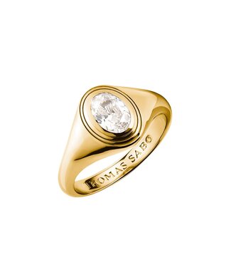 Thomas Sabo  TR2523-414-14-54 Ring Oval Zirkonia mit weissem Stein vergoldet Grösse 54
