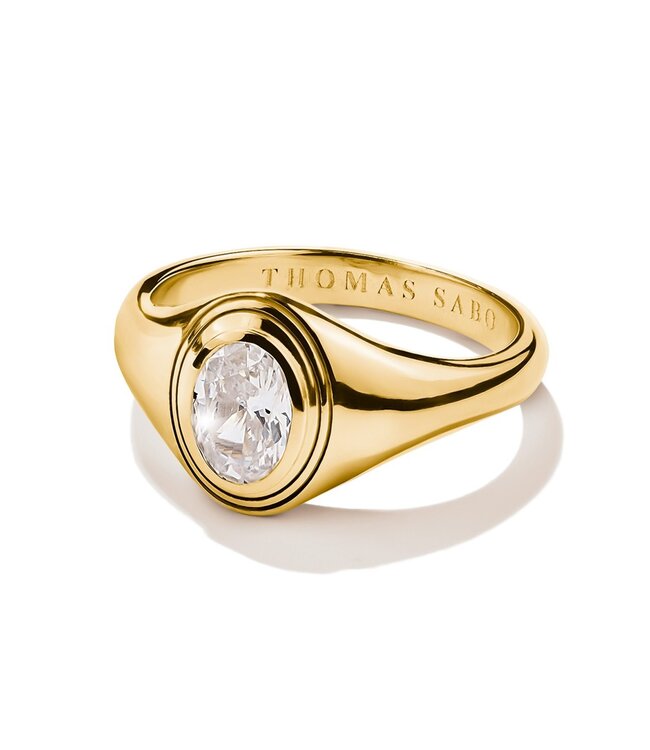 Thomas Sabo  TR2523-414-14-54 Ring Oval Zirkonia mit weissem Stein vergoldet Grösse 54