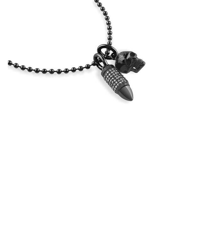 Philipp Plein  PJGGA02NU Lange Halskette Plein Bullet Schwarz