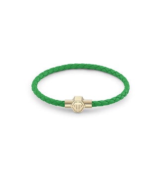 Philipp Plein  PJ0AA19BS Armband Plein Tag Gold Leder Neongrün Grösse S