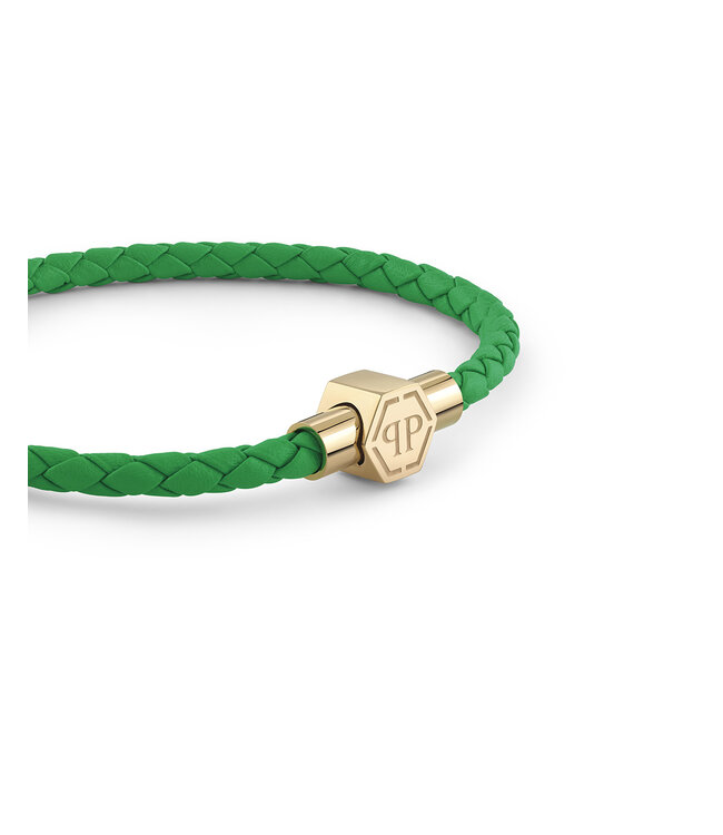 Philipp Plein  PJ0AA19BS Armband Plein Tag Gold Leder Neongrün Grösse S