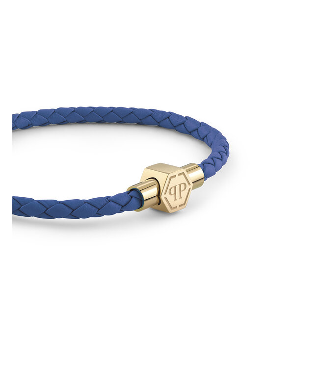 Philipp Plein  PJ0AA20BL Armband Plein Tag Gold Leder Blau Grösse L
