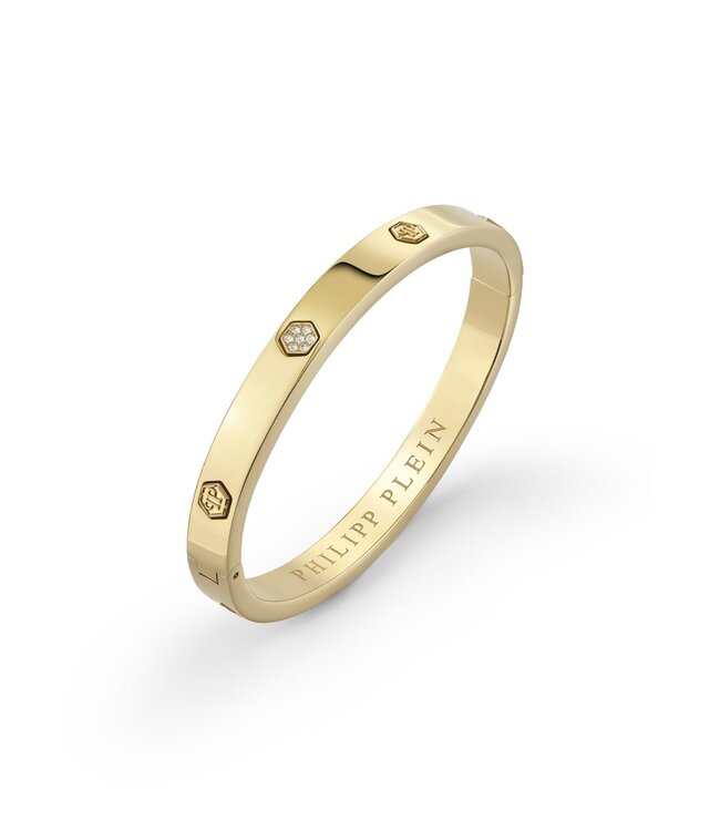 Philipp Plein  PJ1EA31BM Armreif Plein Cuff Gold mit Kristallen Grösse M