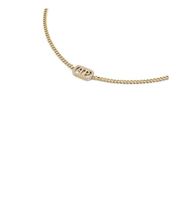 Philipp Plein  PJ1AA35NU Halskette Plein Lettering Gold mit Kristallen