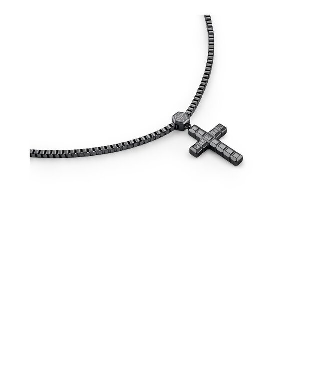 Philipp Plein  PJ5GA04NU Halskette Plein Crucifix Kreuz Schwarz