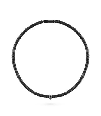 Philipp Plein  PJNEA18NU Halskette Plein Beads Gunmetal mit schwarzen Perlen