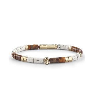 Philipp Plein  PJNEA15BU Armband Plein Beads Gold mit Tigerauge-Perlen