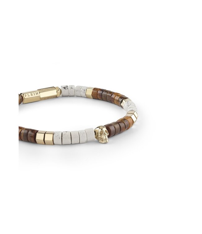 Philipp Plein  PJNEA15BU Armband Plein Beads Gold mit Tigerauge-Perlen