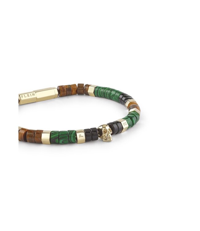 Philipp Plein  PJNEA16BU Armband Plein Beads Gold mit grünen Perlen