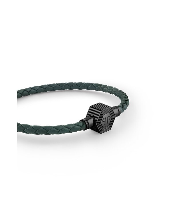 Philipp Plein  PJ6GA01BL Armband Plein Enigma Leder Grün Grösse L