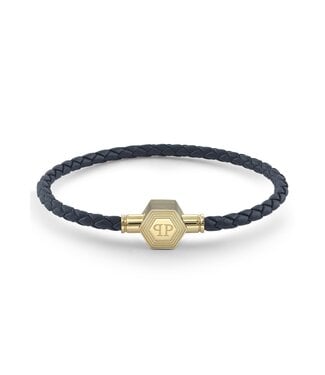 Philipp Plein  PJ6GA03BL Armband Plein Enigma Leder Blau Grösse L