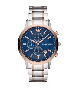 Emporio Armani  Chronograph AR80025 Herrenuhr Blau Edelstahl bicolor