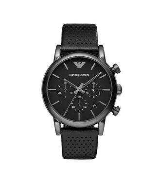 Emporio Armani  Luigi AR1737 Herrenuhr Chronograph Schwarz Silikon