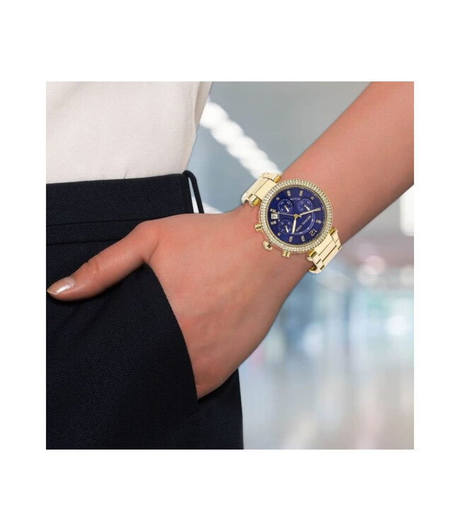 Michael Kors  Parker Chronograph MK6262 Damenuhr Blau Gold