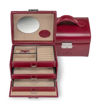 Windrose  803676.00 Schmuckkoffer klein Merino Rot 15 × 12 cm