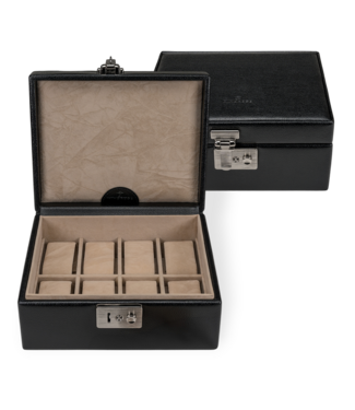 Windrose  803860.08 Uhrenkassette Beluga Schwarz für 8 Uhren 19,5 × 8,5 cm