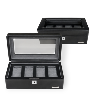 Windrose  804020.08 Uhrenkoffer (4 Uhren) Schwarz Tempora 26,5 × 9,5 cm