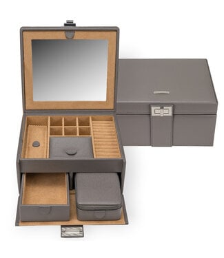 Windrose  803980.07 Schmuckkoffer mit Reiseetui Marvella Ash 21,5 × 11,5 cm