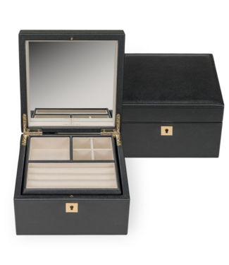 Windrose  803991.08 Schmuckkoffer mit 2 herausnehmbaren Einsätzen Schwarz Luxora 20 × 12,5 cm