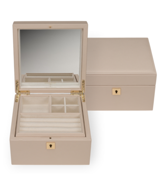 Windrose  803991.12 Schmuckkoffer mit 2 herausnehmbaren Einsätzen Beige Luxora 20 × 12,5 cm