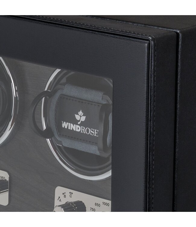 Windrose  Uhrenbeweger Ambiance für 4 Uhren Schwarz, innen Holzoptik 30 × 35 cm