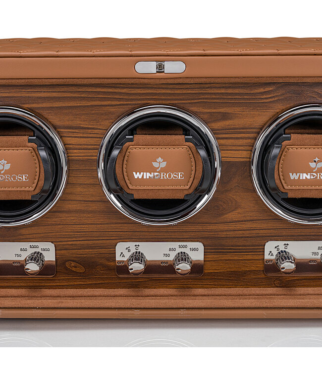Windrose  Uhrenbeweger Noblesse für 3 Uhren Braun 39,6 × 18,5 cm