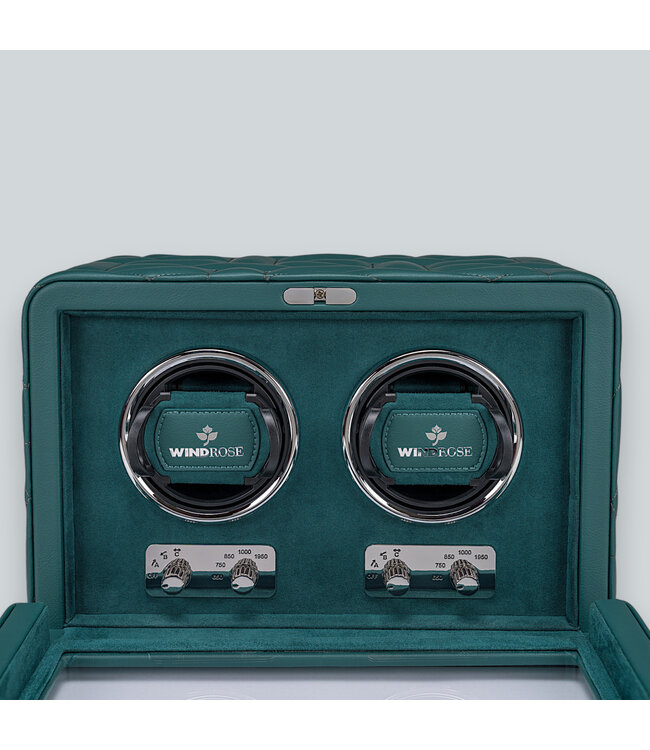 Windrose  Uhrenbeweger Noblesse für 2 Uhren Petrol 28,6 × 18,5 cm