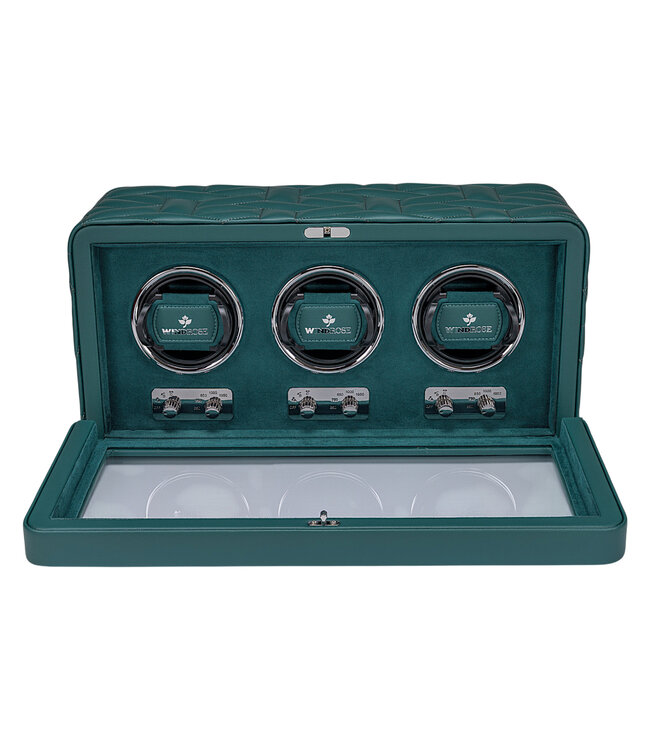 Windrose  Uhrenbeweger Noblesse für 3 Uhren Petrol 39,6 × 18,5 cm
