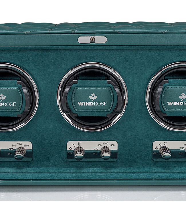 Windrose  Uhrenbeweger Noblesse für 3 Uhren Petrol 39,6 × 18,5 cm