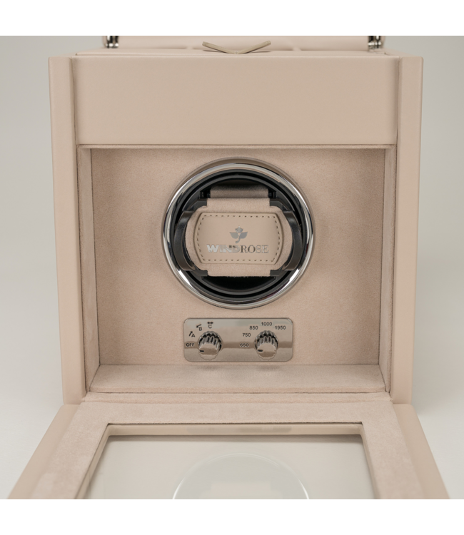 Windrose  Uhrenbeweger Luxora für 1 Uhr Beige/Silber mit Zusatzfach 19,7 × 23,2 cm