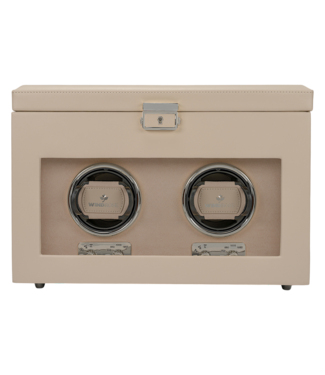 Windrose  Uhrenbeweger Luxora für 2 Uhren Beige/Silber mit Zusatzfach 33,7 × 23,2 cm