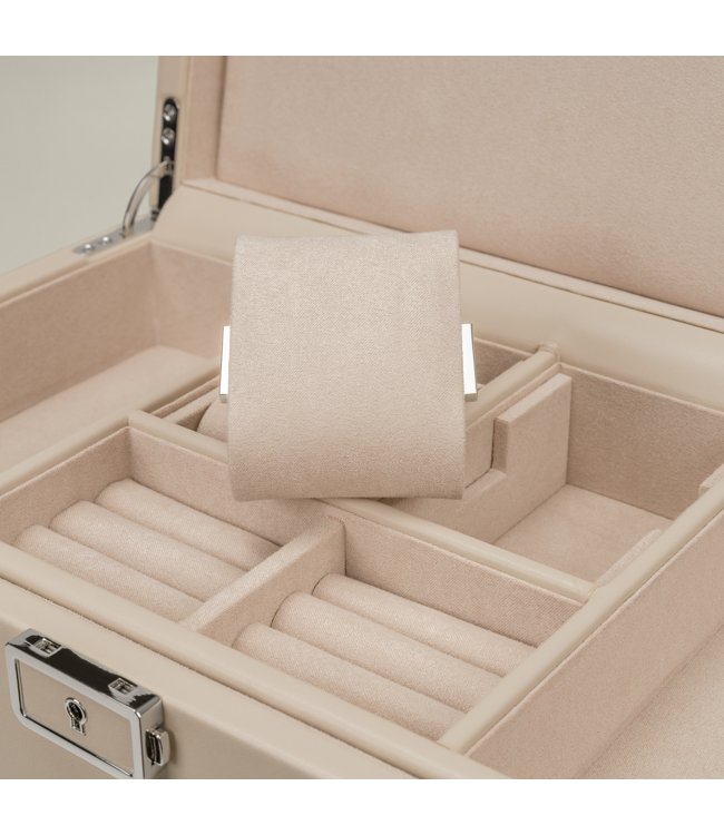 Windrose  Uhrenbeweger Luxora für 2 Uhren Beige/Silber mit Zusatzfach 33,7 × 23,2 cm