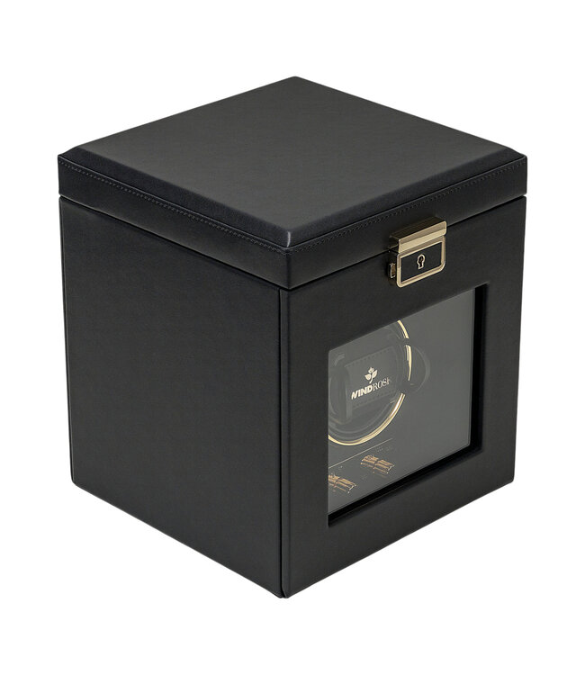 Windrose  Uhrenbeweger Luxora für 1 Uhr Schwarz/Gold mit Zusatzfach 19,7 × 23,2 cm
