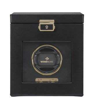 Windrose  Uhrenbeweger Luxora für 1 Uhr Schwarz/Gold mit Zusatzfach 19,7 × 23,2 cm