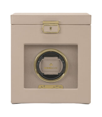 Windrose  Uhrenbeweger Luxora für 1 Uhr Beige/Gold mit Zusatzfach 19,7 × 23,2 cm