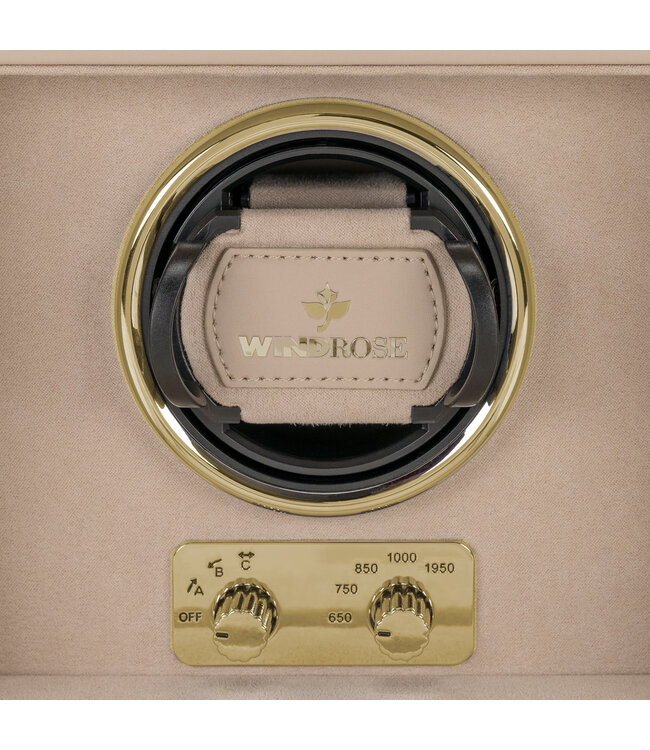Windrose  Uhrenbeweger Luxora für 1 Uhr Beige/Gold mit Zusatzfach 19,7 × 23,2 cm