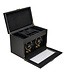 Windrose  Uhrenbeweger Luxora für 2 Uhren Schwarz/Gold mit Zusatzfach 33,7 × 23,2 cm